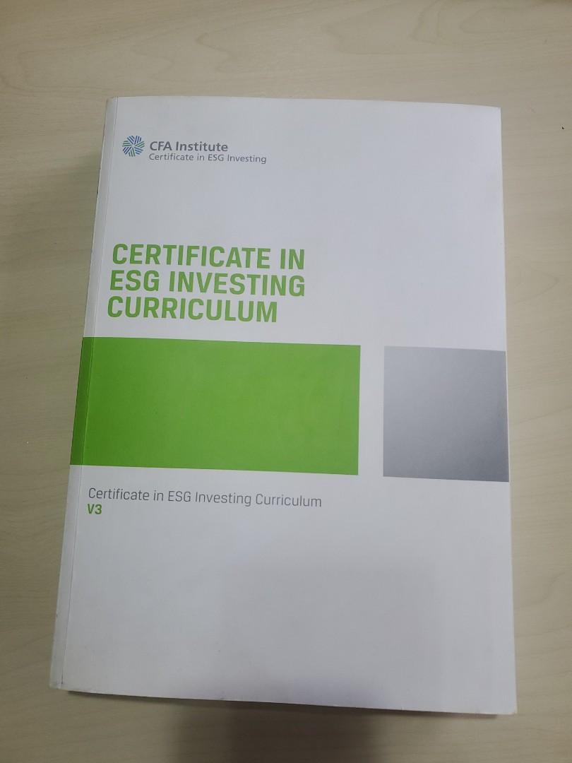 CFA ESG Certificate Textbk   Study Notes Hobbies Toys Books