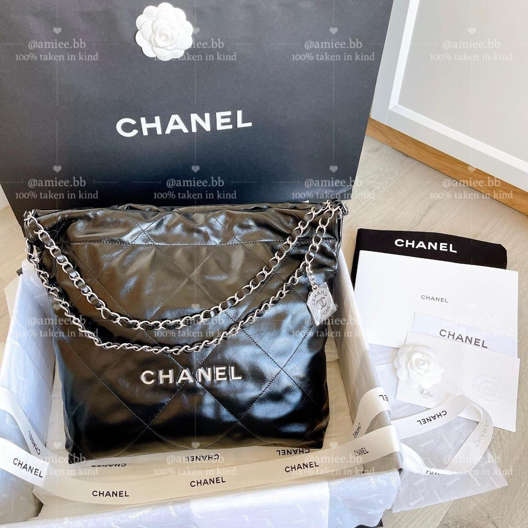 Chanel 22 Bag Tote Bag Small in Black Silver Wordings (09/2022 Receipt),  Luxury, Bags & Wallets on Carousell