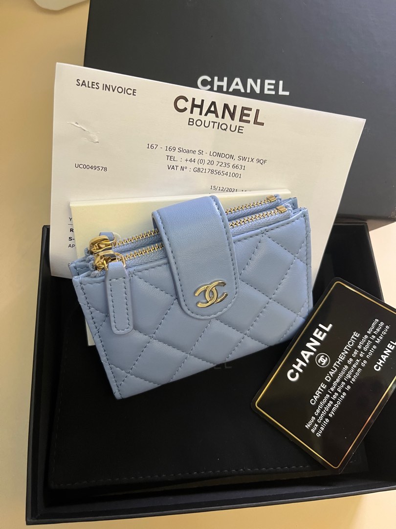 Chanel double zipped wallet, Luxury, Bags & Wallets on Carousell