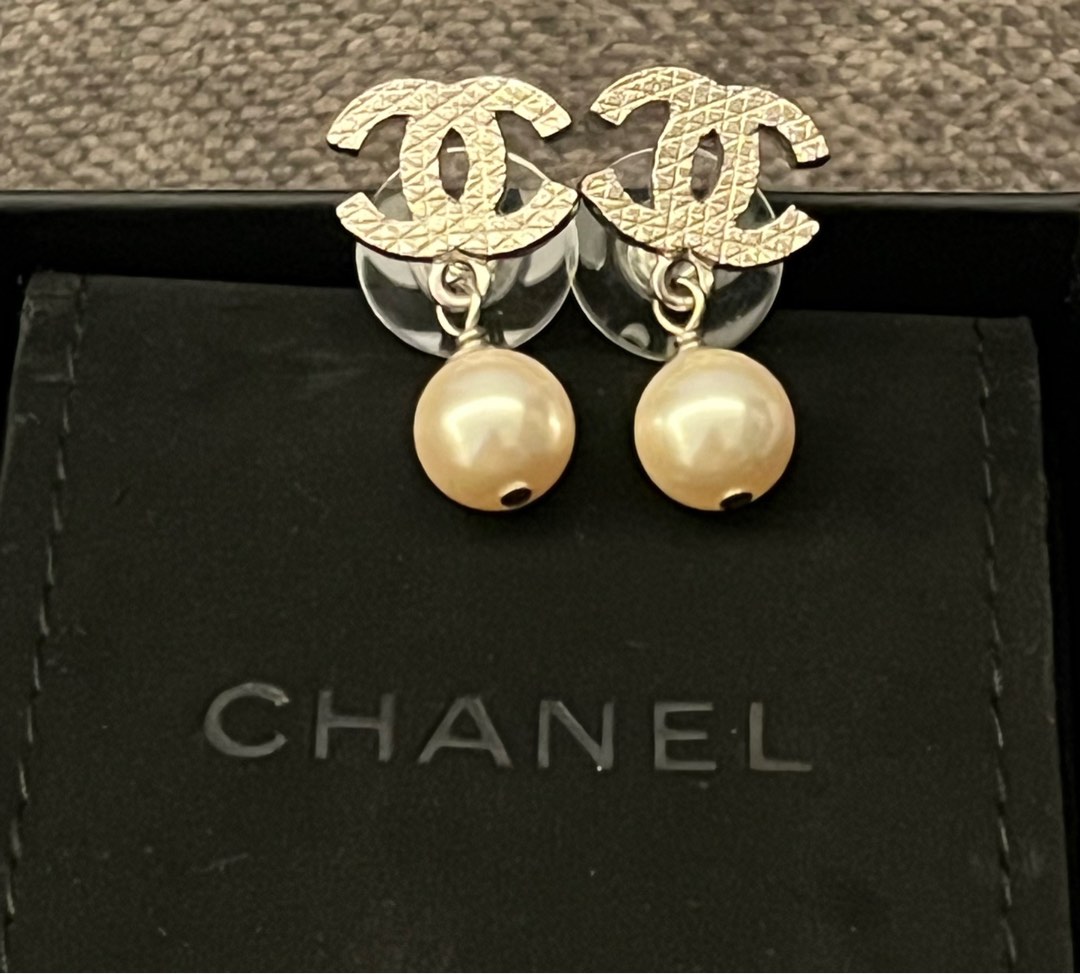 Chanel Pearl Earrings, Luxury, Accessories on Carousell
