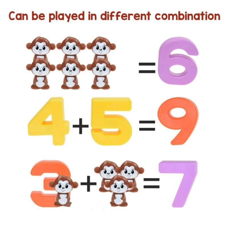 Children Montessori Math Educational Toy Monkey Balancing Scale Math ...