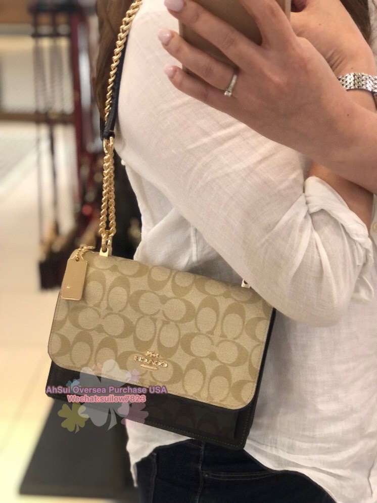 Coach klare crossbody in blocked signature canvas clearance