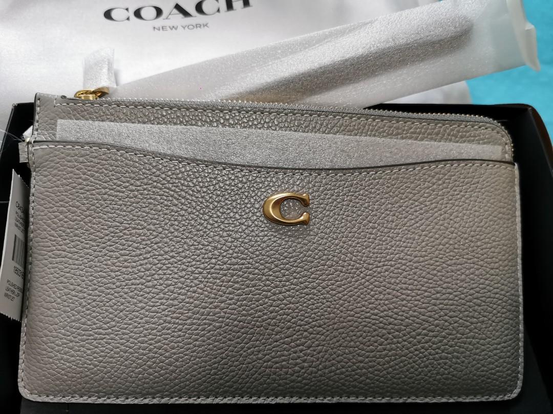 COACH L-zip Wristlet, Luxury, Bags & Wallets on Carousell
