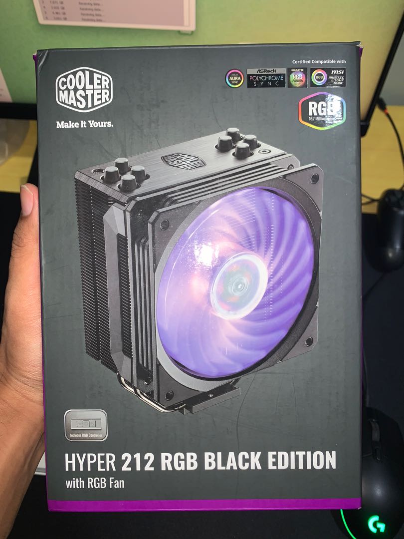 Cooler Master Hyper 212 RGB Black Edition, Computers & Tech, Parts