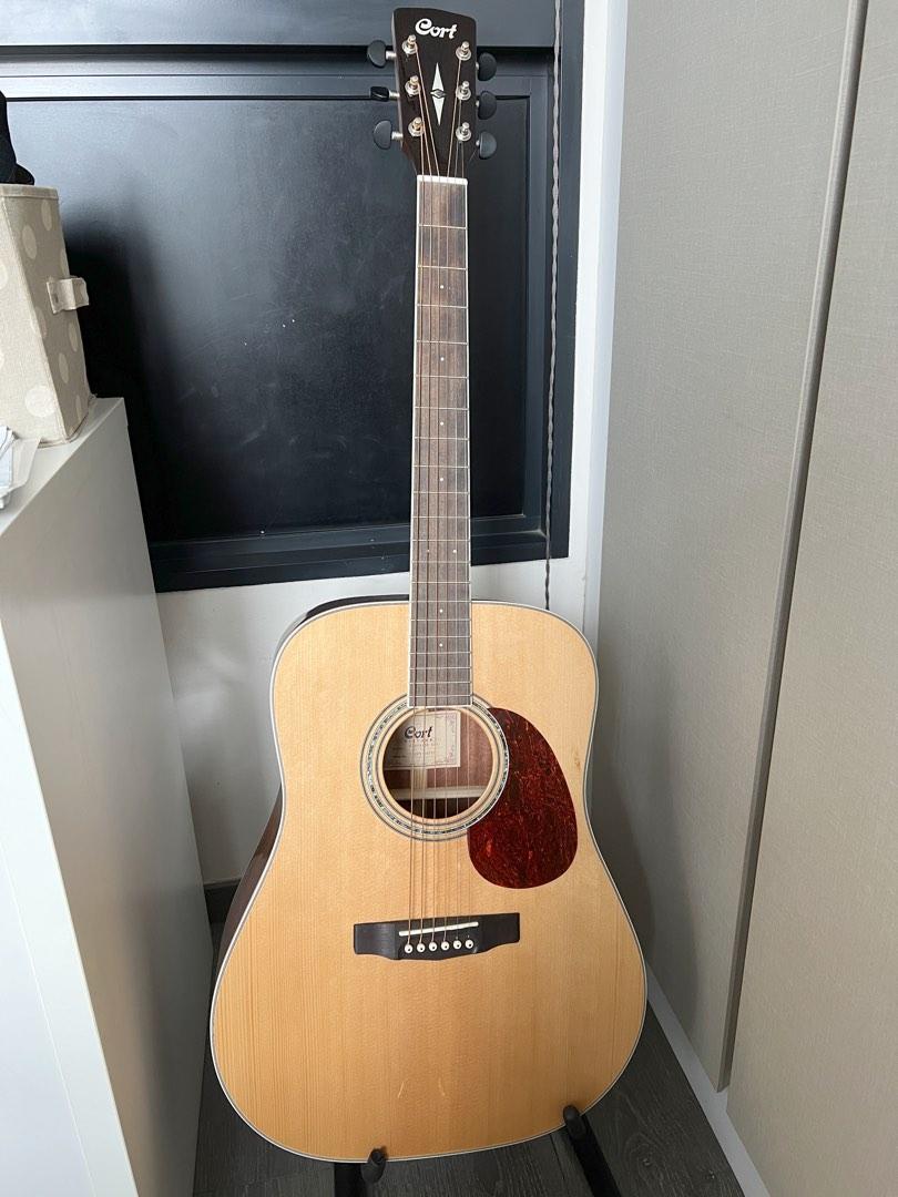 Cort Earth100NAT Acoustic Guitar, Natural with Ibanez IAB540BK