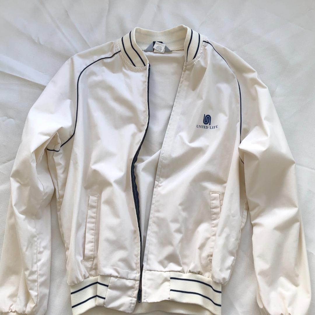 Cream Bomber Jacket, Women's Fashion, Coats, Jackets and Outerwear on
