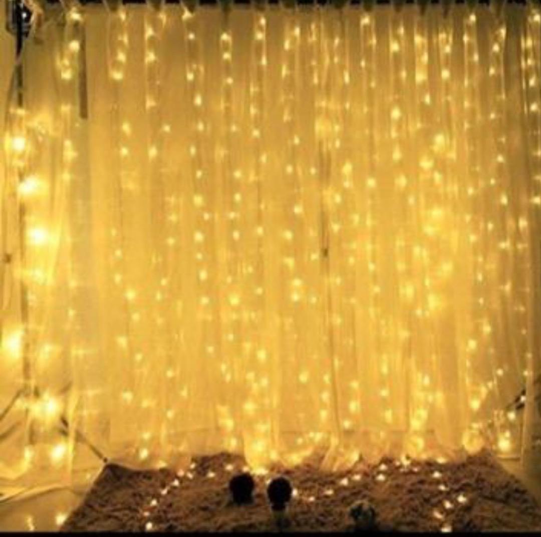 Instock Curtain lights 3x3m with remote control, Furniture & Home ...