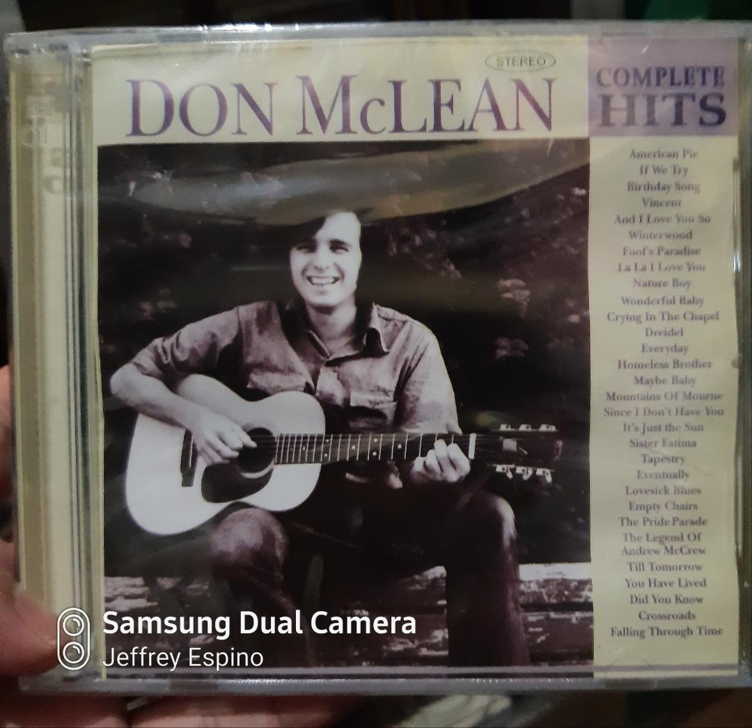 CD Don McLean Complete Hits 2-Disc (Category: CDs & DVDs) located in Quezon City. Submitted by jeffreyespino (Listing ID 1188962788, Image 1). Description: Deliver / pick up thru Lalamove, Grab, Borzo, Toktok etc. Shipping via JRS Express or LBC (delivery or shipping fee to be shouldered by the buyer).