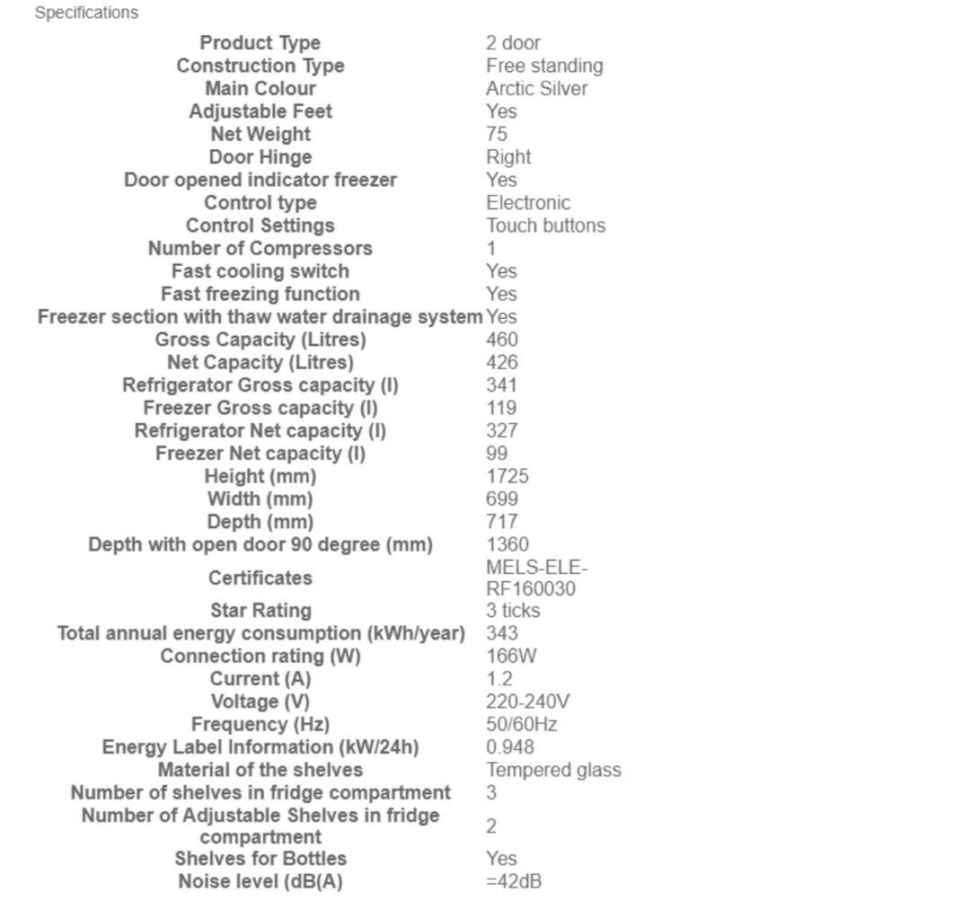 Electrolux Refrigerator ETE4600AA, TV & Home Appliances, Kitchen