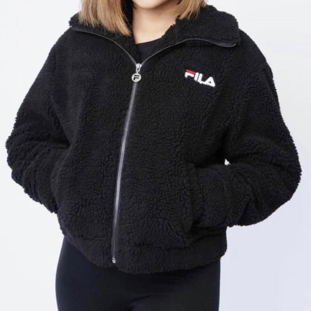 FILA Teddy Puffer Zip Jacket Women s Fashion Coats Jackets and