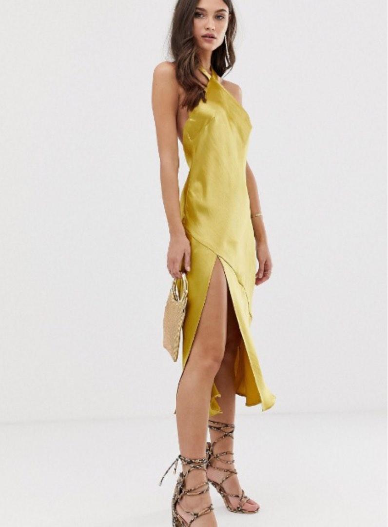 Gold halter neck silk dress ASOS, Women's Fashion, Dresses & Sets, Evening dresses & gowns on Carousell Gold halter neck silk dress ASOS, Women's Fashion, Dresses & Sets, Evening dresses & gowns on Carousell