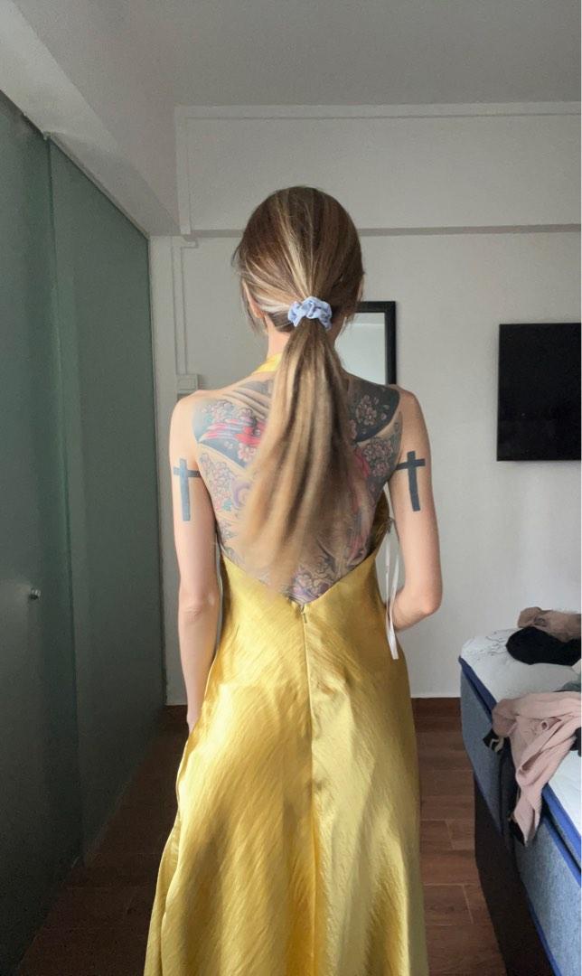 slim fit dress slacks ASOS DESIGN twist front bias satin maxi dress with gold hardware in ol –  VinNews Recommendations main image 0