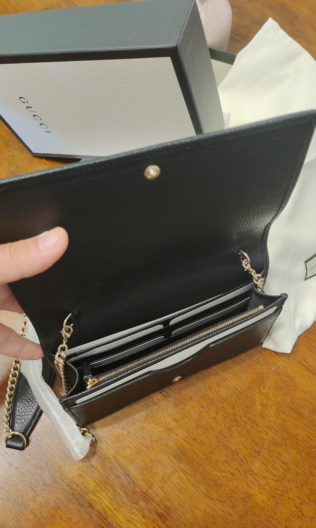 Gucci black gg clearance marmont cellarius wallet bag