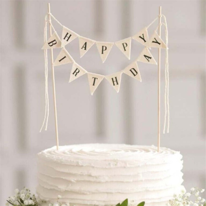 Happy Birthday Cake Topper Bunting, Hobbies & Toys, Stationery & Craft