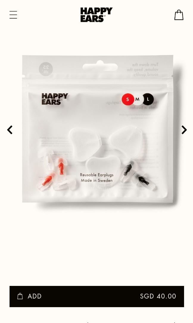 Happy Ears Reusable Natural Sound Ear Plugs - Version 2.0