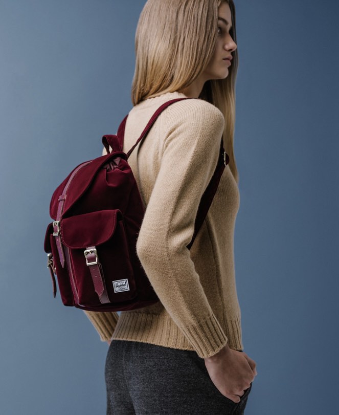 RUSH SALE!! Herschel velvet backpack, Women's Fashion, Bags & Wallets, Backpacks on Carousell
