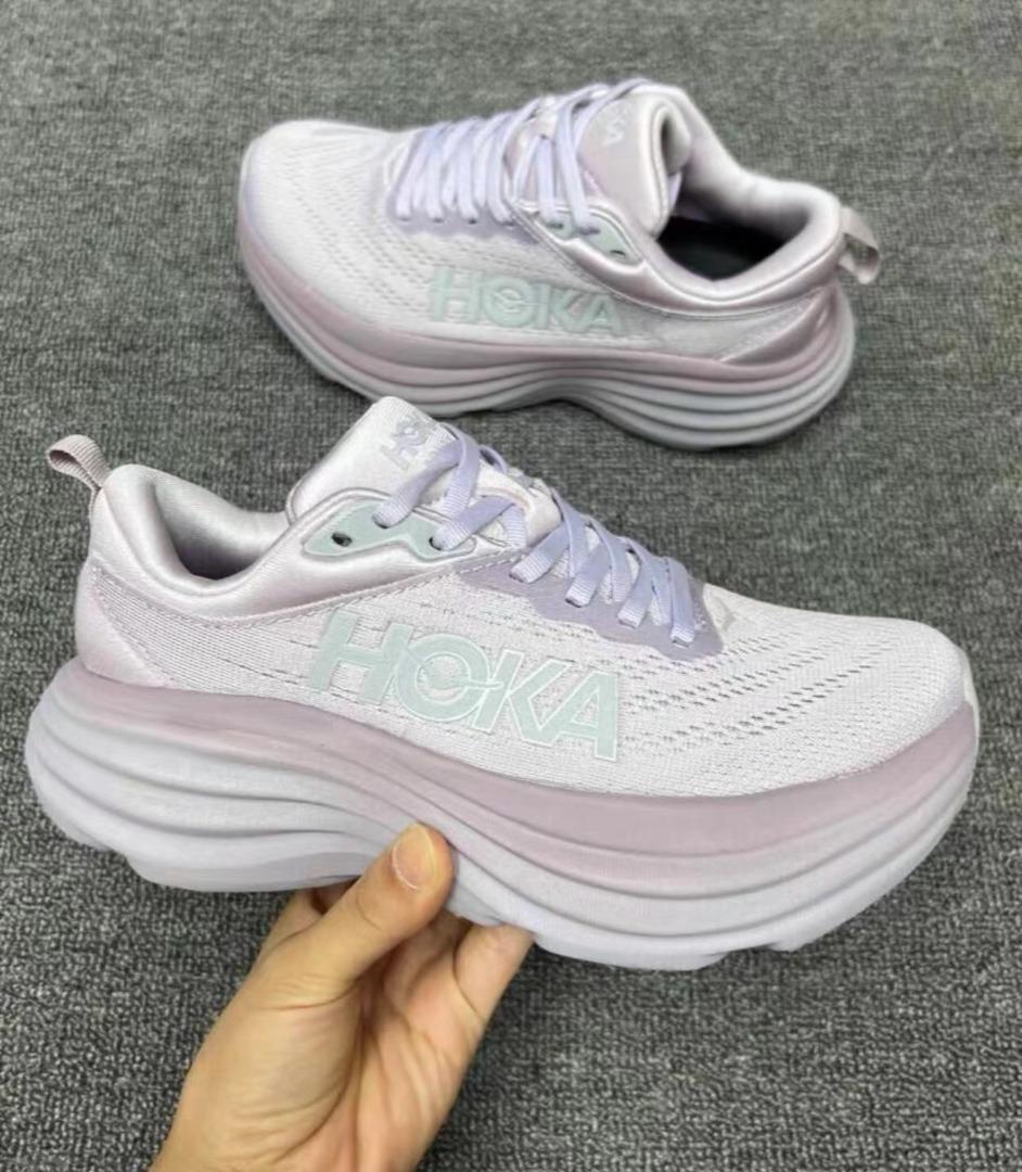 大理石紫 Hoka One One Bondi 8 女款大理石紫 蓮灰 女裝 鞋 波鞋on Carousell