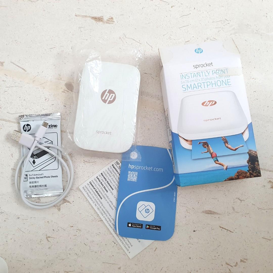 HP Sprocket mini sticker photo printer, Computers & Tech, Printers