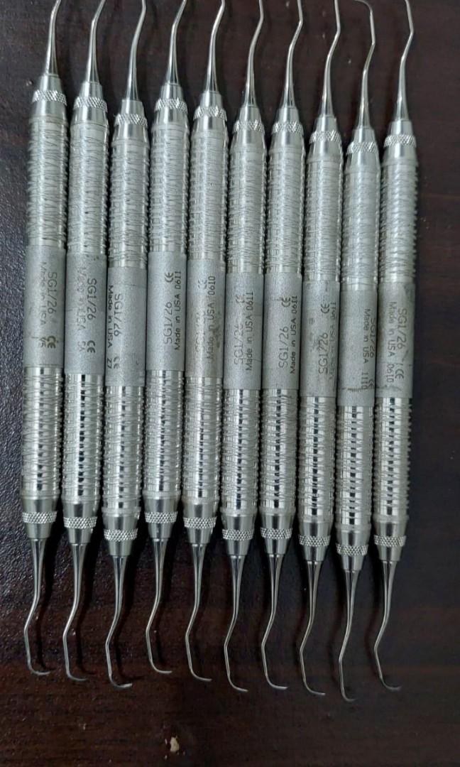 Lot De 10 Instruments Dentaires Hu-Friedy SS11/12RC8 - Occasion, Marque US, Pour Prothèse Ou Soins