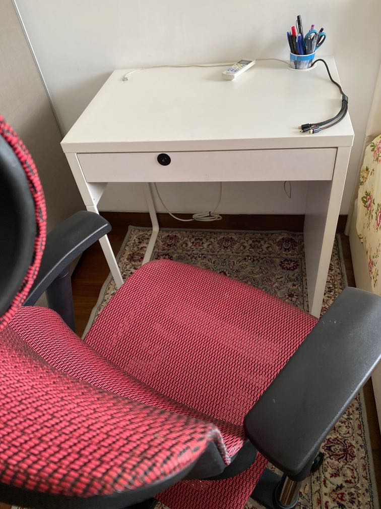 Ikea table and Ergonomics chair, Furniture & Home Living, Furniture