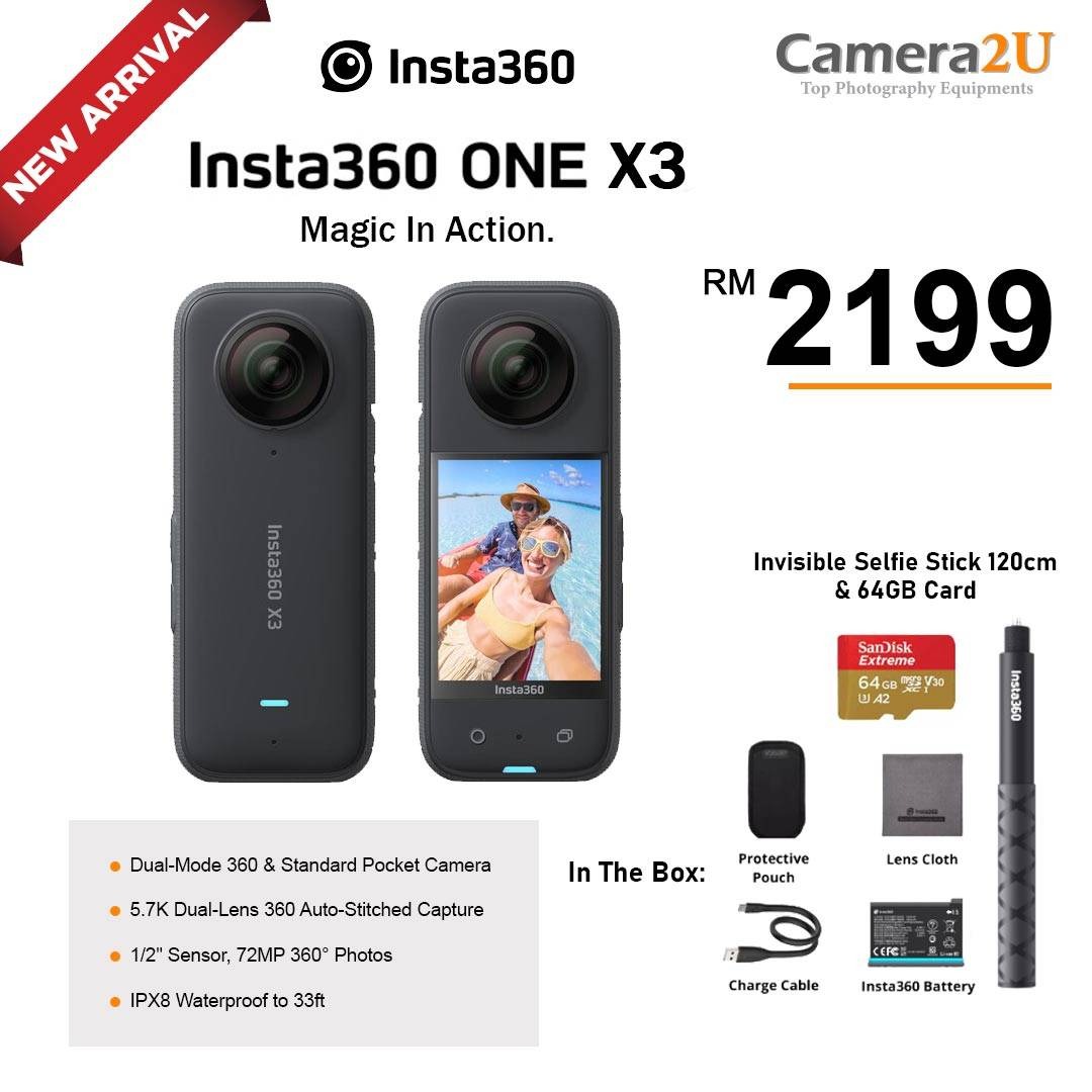 Insta360 X3 Pocket Action Video Camera