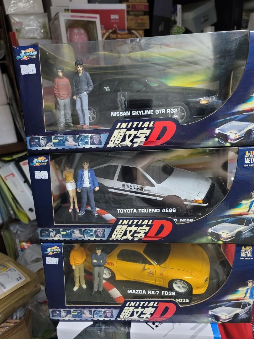 Jada 1/18 initial d 頭文字d skyline R32 ae86 rx-7 連漫畫人物