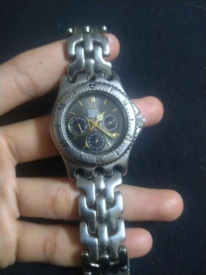 Elgin titanium watch sale