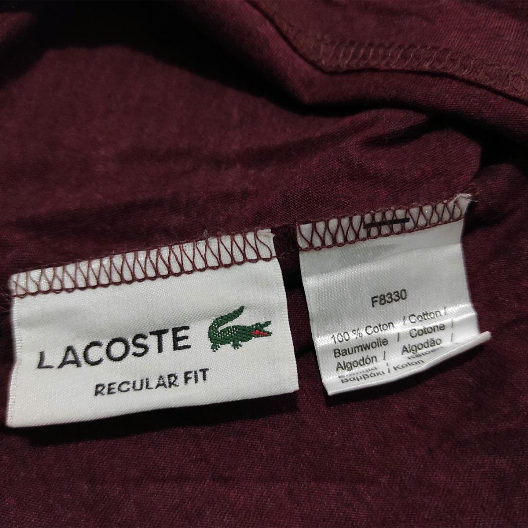 Lacoste Regular Fit Maroon Pima Cotton Peru Made T Shirt Size 4XL