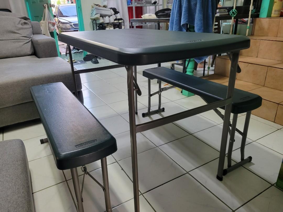 Lifetime Recreation Table and Bench Set Hunter Green 80427, Furniture
