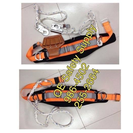 Lineman's Safety Belt with Tool Pouch, Rope Grab, Small Hook