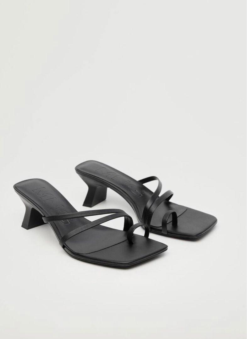 Mango heel leather sandals sales