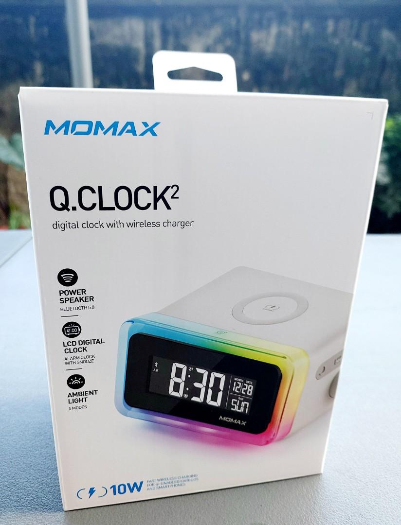 MOMAX Q.Clock 2 Wireless Charging Electronic Alarm Clock QC2 (brand new