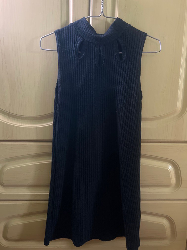 Navy knitted dress, Women's Fashion, Dresses & Sets, Dresses on Carousell