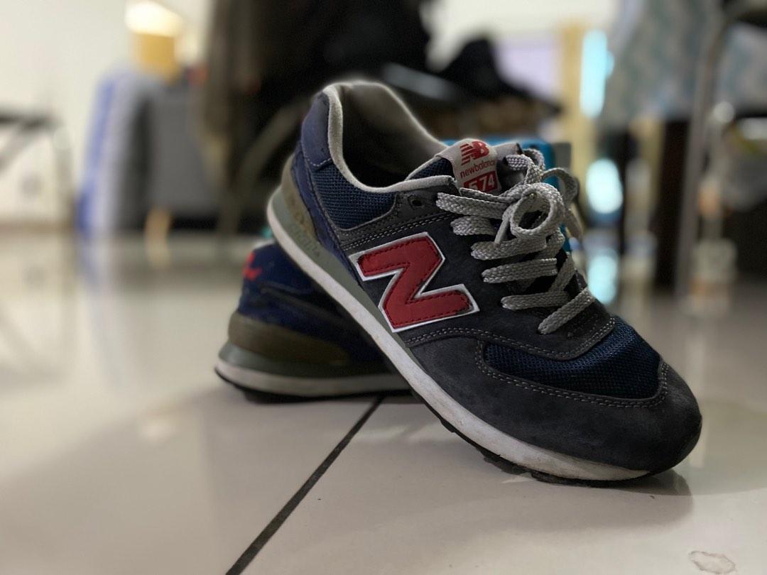 New balance 574 dark sale blue