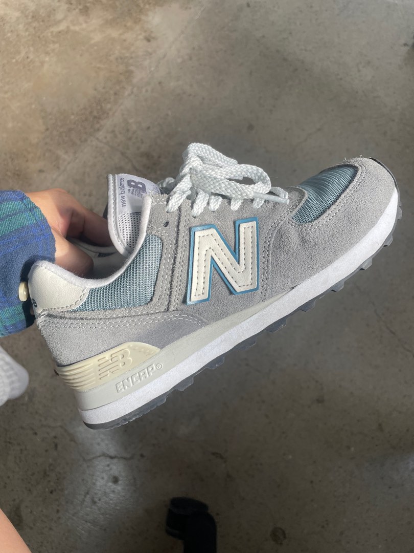 New Balance 574 Blue Gray Women s Fashion Footwear Sneakers on