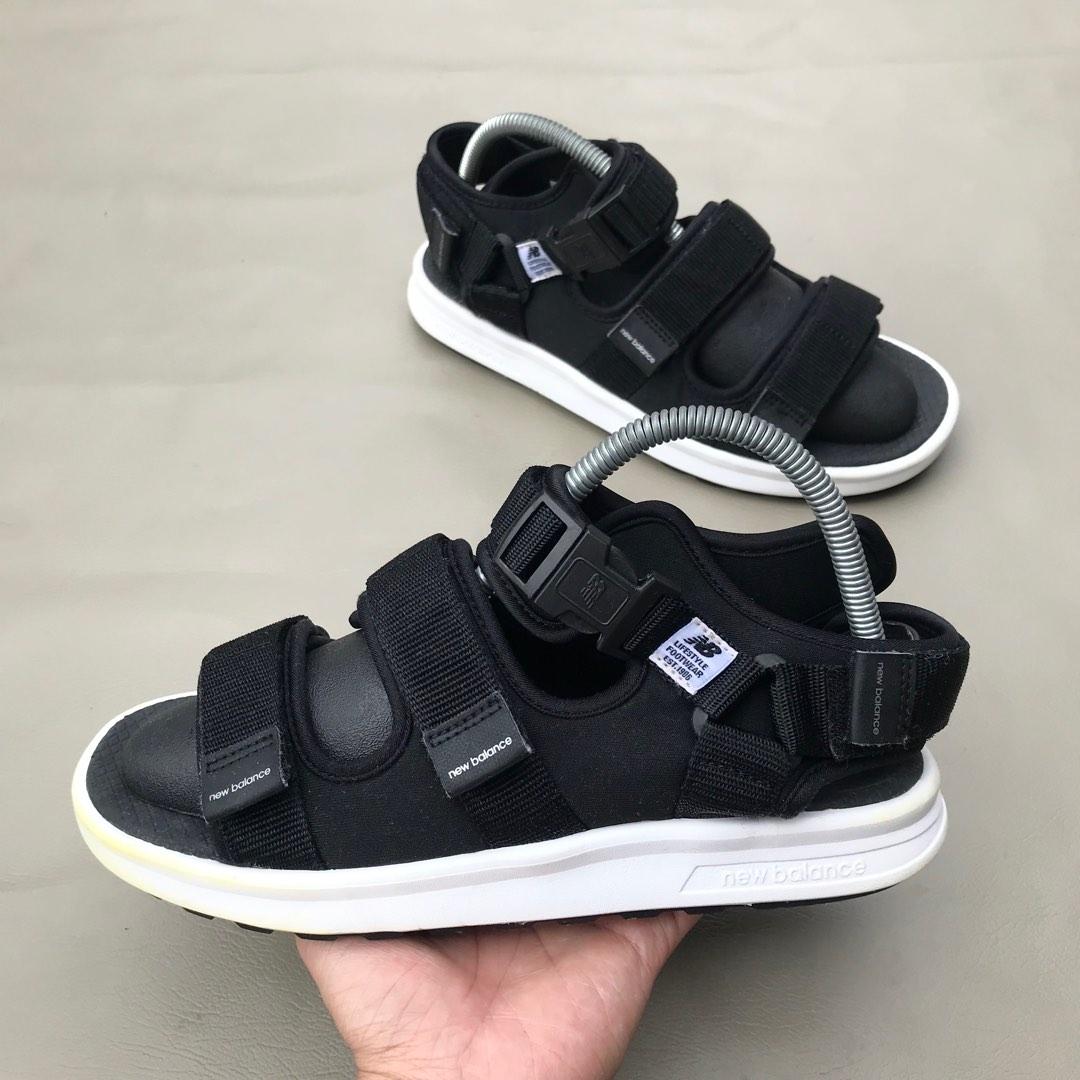 New Balance 750 Sandal Black/White Second, Fesyen Pria, Sepatu , Sandal