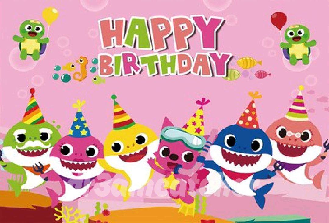 Shark Birthday Party Supplies and Decorations 7X5 FT Photo Backdrop for Boy Girl Baby Shower Kids Bedroom Wall Decor 