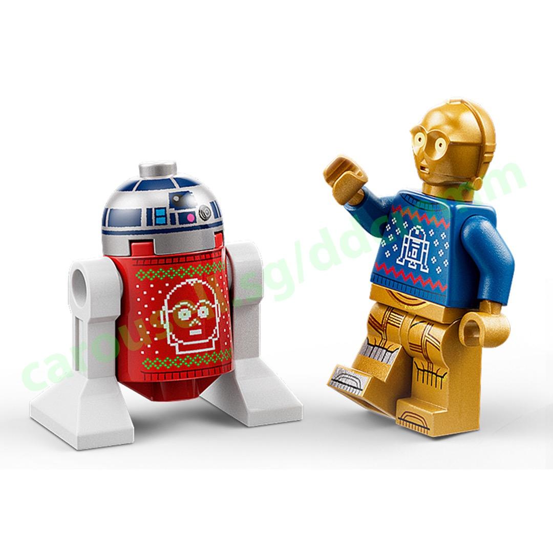 New Unassembled LEGO Star Wars Christmas Xmas Droid Bundle 2 Minifigs SW1238 Festive Sweater C 3PO SW1241 Festive Sweater R2 D2 From 75340