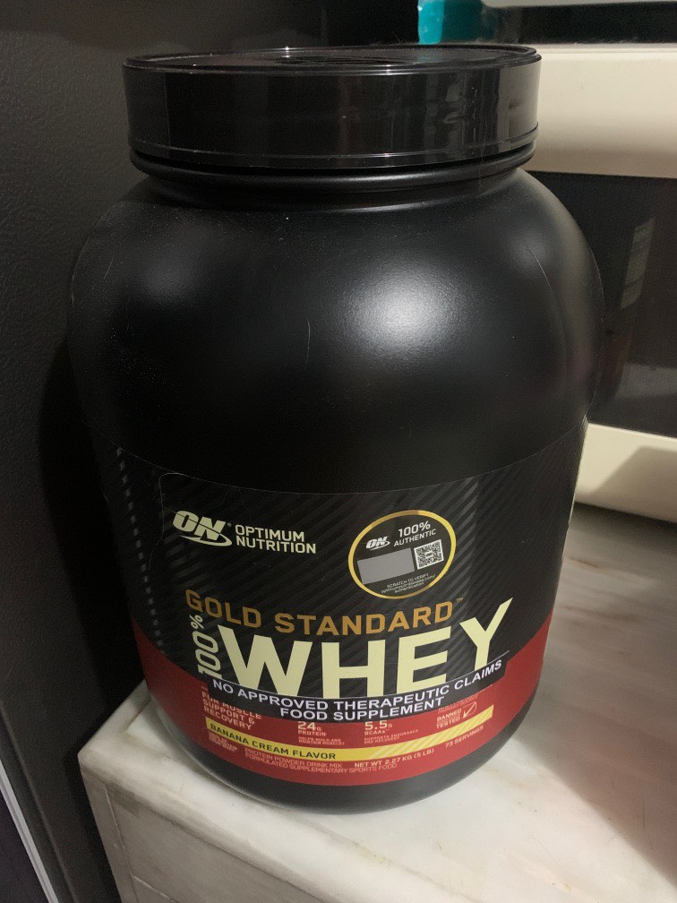 Optimum Nutrition WHEY PROTEIN Banana Cream 5 lbs, Health & Nutrition