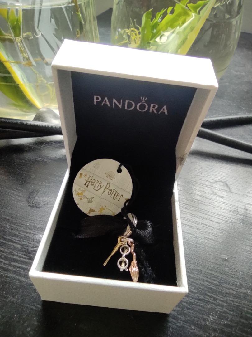 Pandora Harry Potter Glasses Nimbus 2000 Lightning Bolt Dangle Charm 14K Gold plated AUTHENTIC BRAND NEW