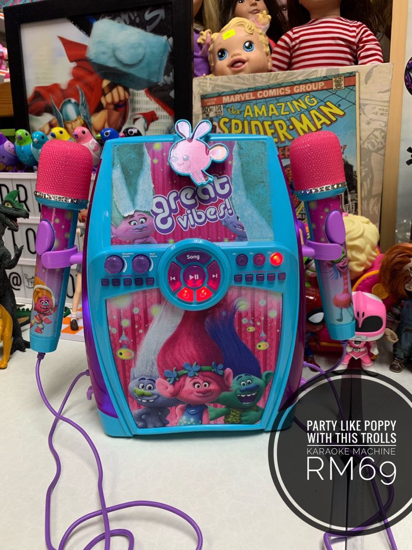Party Like Poppy with this trolls karaoke machine, Hobbies & Toys, Toys