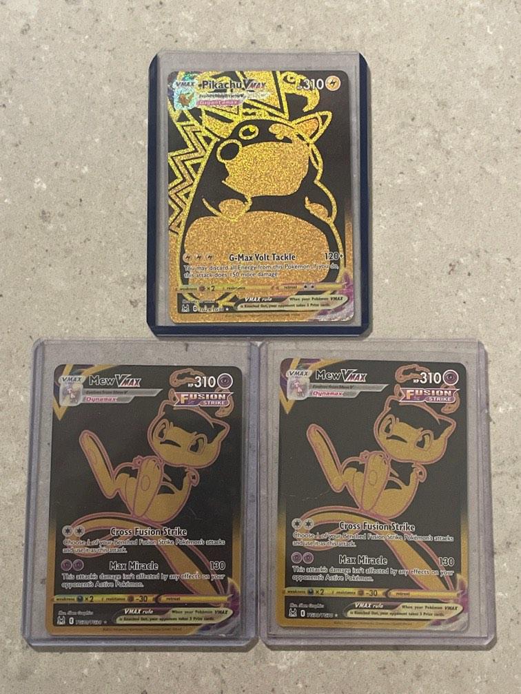 Pikachu & mew Vmax gold, Hobbies & Toys, Toys & Games on Carousell