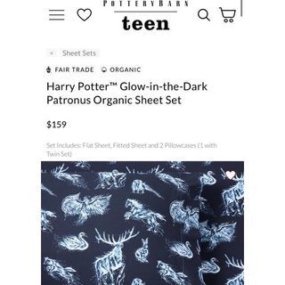 Pottery Barn Harry Potter™ Glow-in-the-Dark Patronus Organic Sheet
