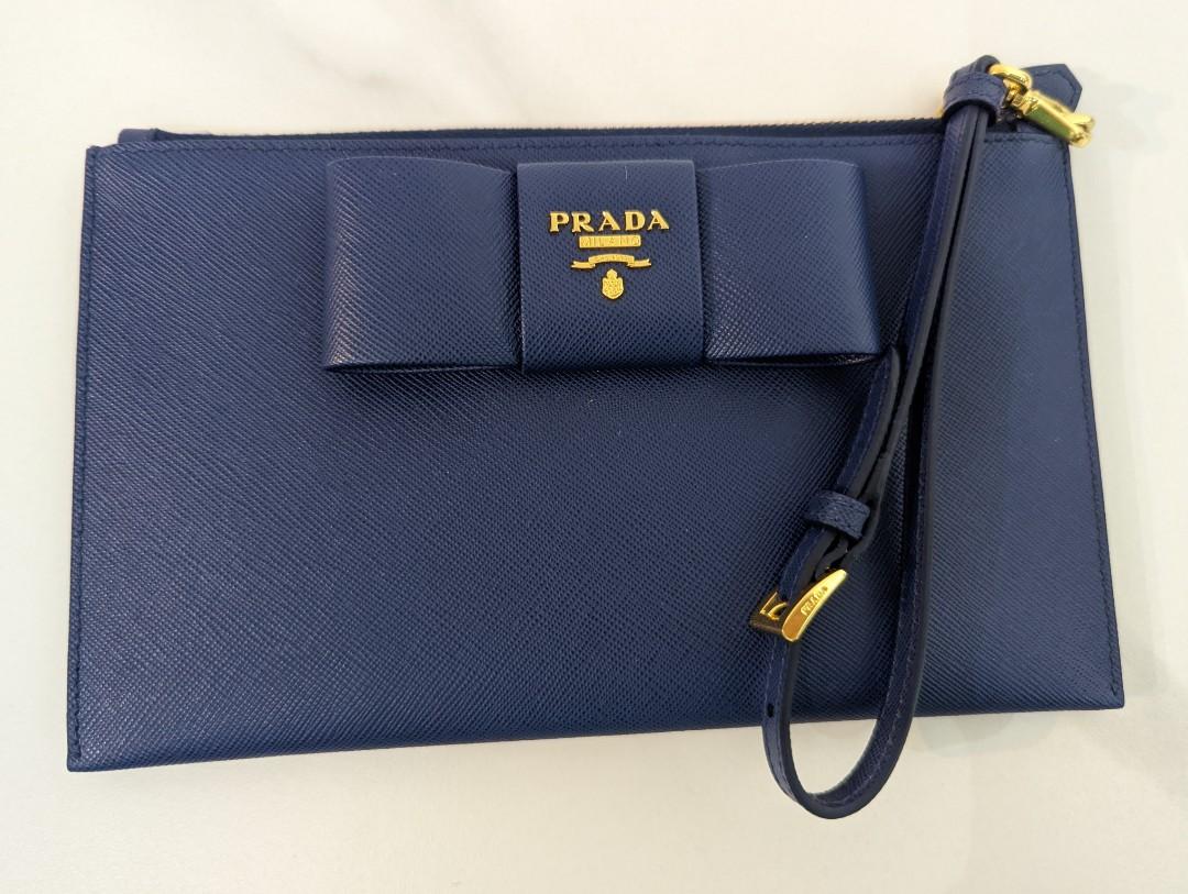 Prada cheap leather wristlet