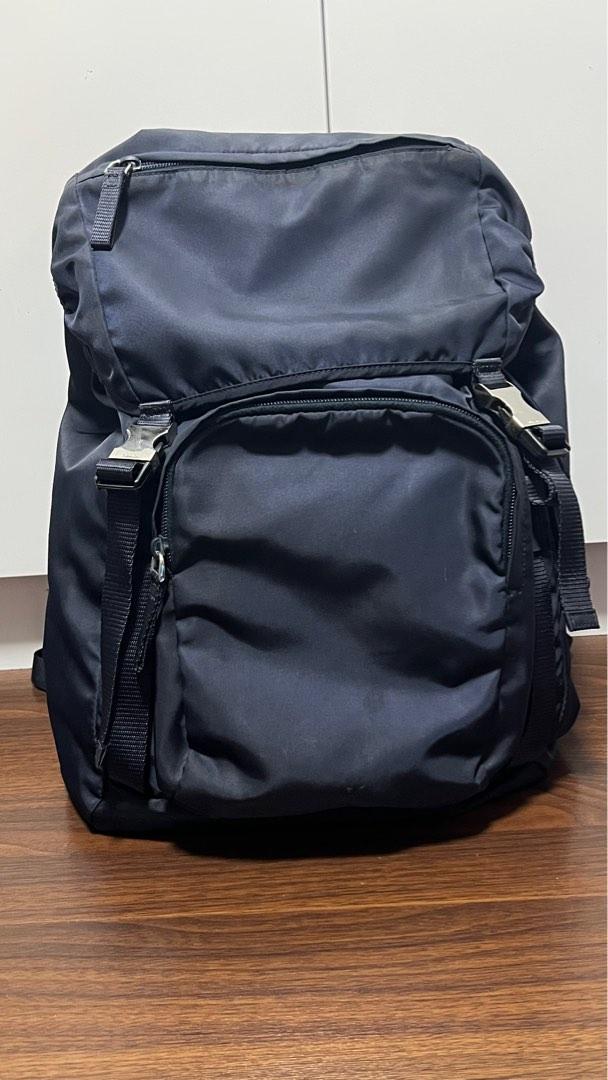 Prada Navy Blue Nylon Backpack Bag, Luxury, Bags & Wallets on Carousell