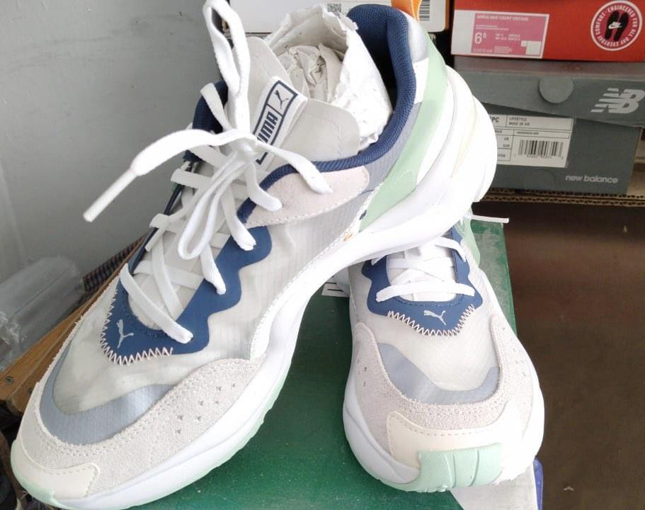 Puma Women Rise Sneaker White Mist Green Women s Fashion