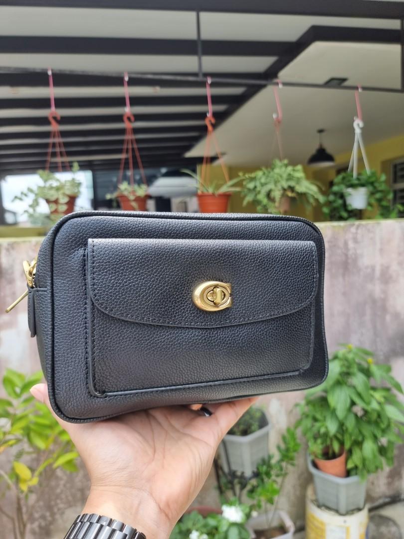 Ready Stock Coach Cassie Camera Bag In Black Gold Hardware 639