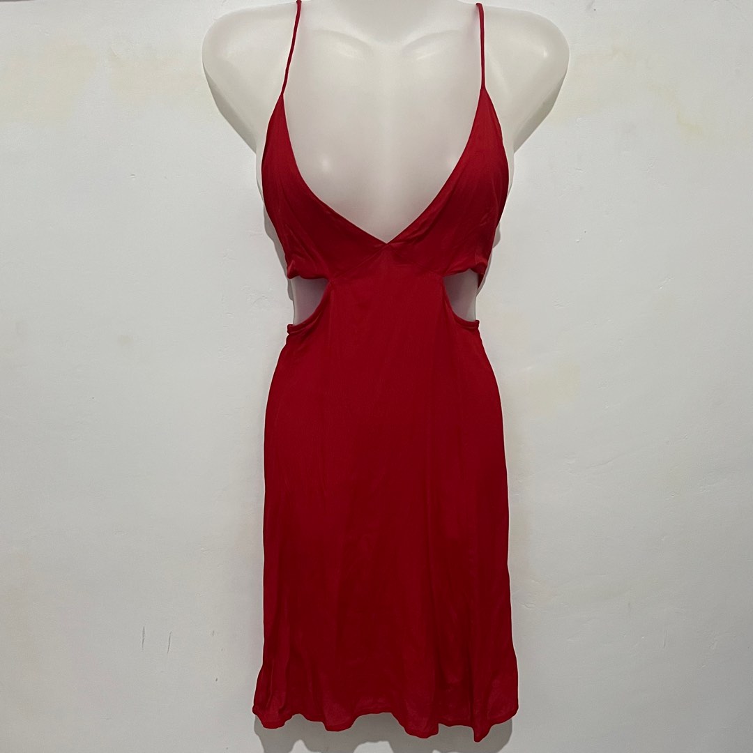 Red Casual Dress V line, Women's Fashion, Dresses & Sets, Dresses on Carousell — free download
