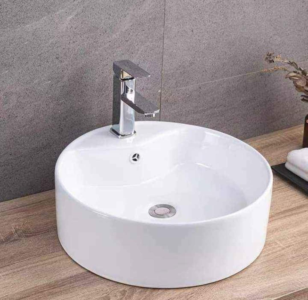 round lavatory sink, Furniture & Home Living, Bathroom & Kitchen