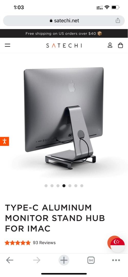 SATECHI TYPEC ALUMINUM MONITOR STAND HUB FOR IMAC, Computers & Tech